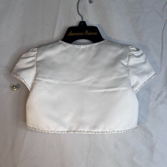 American Princess Christening Flower Girl Formal Dress Jacket Veil SET Size 7 - Picture 7 of 14